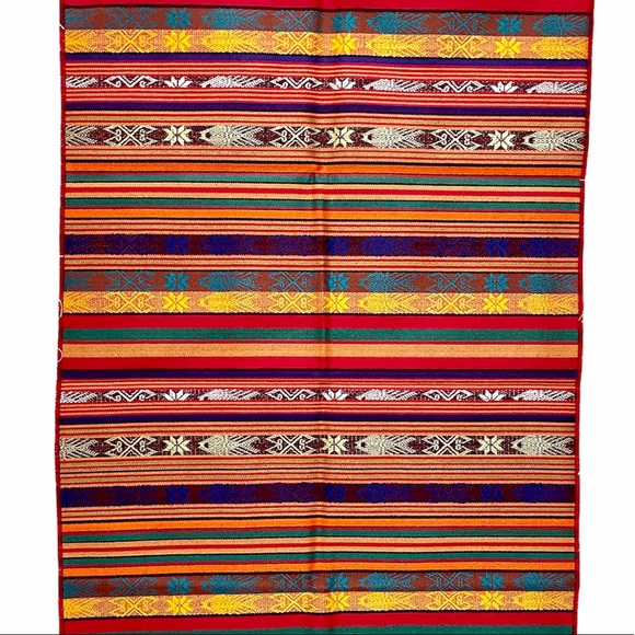 🇵🇪 PERU TABLE RUNNER / THROW / SARONG / HAND WOVEN / BED ACCENT / SCARF - Picture 8 of 10
